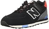 New Balance Kids 574 V1 70s Racing Lace-up Sneaker, BLACK/VELOCITY RED, 5.5 W Toddler (1-4 Years)