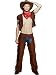 Fever Smiffys Men's Male Ride Em High Cowboy Costume, Waistcoat, Chaps and Scarf, Western, Size M,Brown,34105