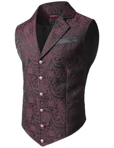 Image of VATPAVE Mens Victorian Suit Vest Steampunk Gothic Waistcoat