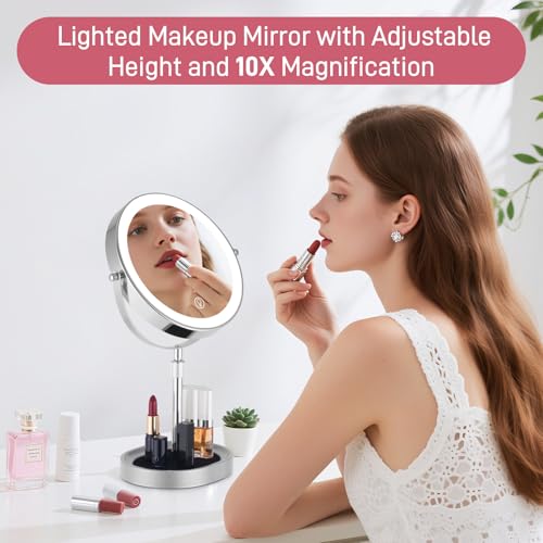 Espejo de Maquillaje Ajustable con Luz Recargable 8 pulgadas miniatura 4