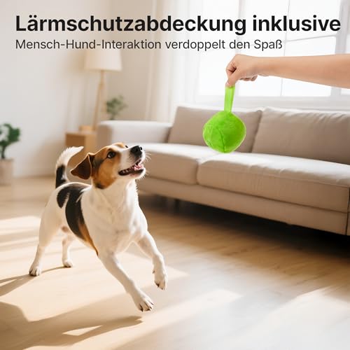 Potaroma Hundespielzeug, interaktiv, selbstrollender Hundeball, 3 Modi, automatischer Hüpfball aus unzerstörbarem E-TPU, Spielzeug für kleine, mittelgroße & große Hunde, USB-aufladbar, 8,1 cm