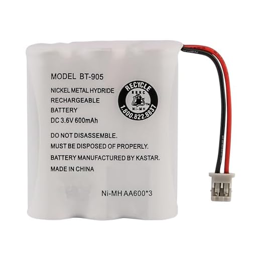Uniden BT-905 Replacement Rechargeable Battery for Many Uniden Phone Systems and Cordless Handsets, Nickel Metal Hydride Rechargeable Battery, DC 3.6V 600mAh