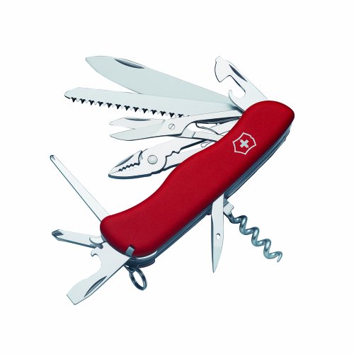 Victorinox Hercules Swiss Army Knife, 18 Function Swiss Made Pocket Knife with Large Blade, Pliers, 3 Screwdrivers and Wood Saw - Red
