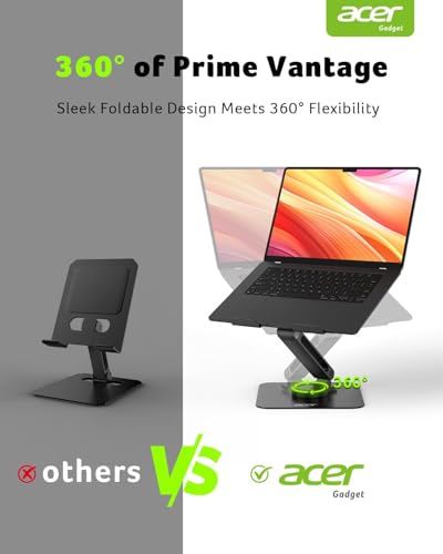 image for acer Laptop Stand for Desk - with 360 Swivel Base, Rotating Laptop Ris