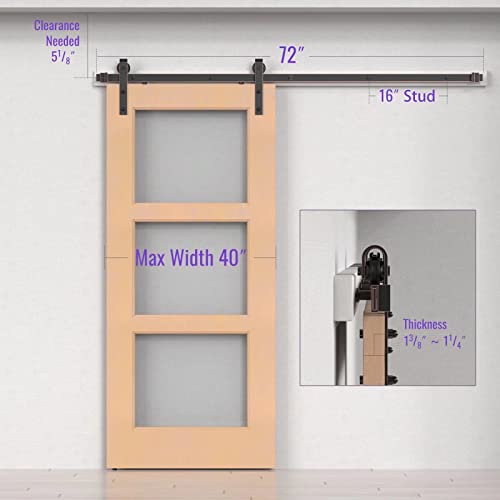 Kinmade Orb Oil Rubbed Bronze Sliding Barn Door Hardware Kit With 6.6Ft Track/Rail Brushed Antique Bronze #TOP2