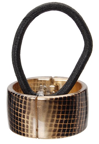 France Luxe Belle Elodie Cuff Ponytail Holder - Cobra Gold/Black