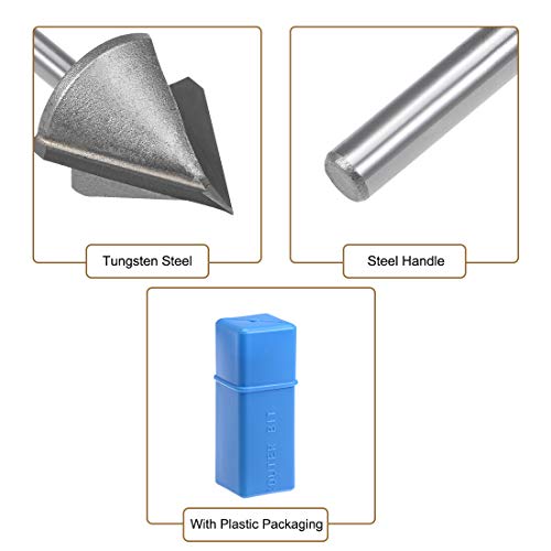 Uxcell 60 Degree V-Groove Router Bit 32Mm Dia With 6Mm Shank, Titanium Steel Tipped V Grooving Bit (Gray) #TOP2