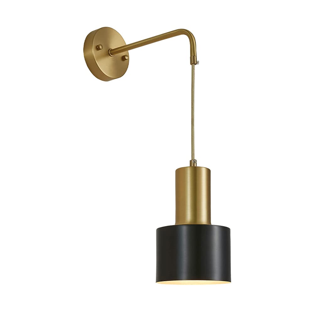 Lámpara de pared nórdica simple con pantalla negra para iluminación de cocina y estudio
