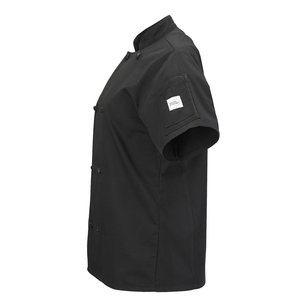 Mercer Culinary Genesis Damen Kochjacke Kurzarm mit Stoffknoten Knöpfe