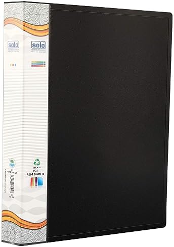 Ring File Rb402 Solo RB- 402 Ring Binder-2-D-Ring A4 - Black/Blue : Amazon.in: Office ...