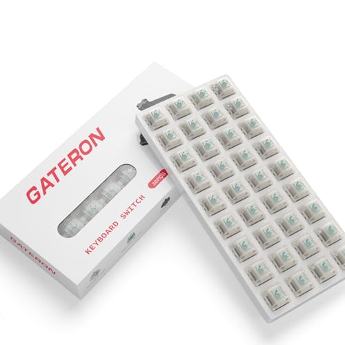 Image of Gateron Milky Yellow Green Tea Pro V3 Keyboard Switches,Pre-lubed 5-Pin Tactile with Light Guide Pole for MX Mechanical Gaming Keyboard(Pro Brown V3,45Pcs)