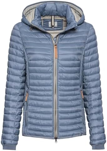 camel active Damen Leichte Steppjacke mit Kapuze | Winddichte und wasserabweisende Übergangsjacke mit 2-Wege-Reißverschluss und abnehmbarer Kapuze