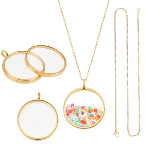 Pendentif médaillon plaqué or 18 carats et sa chaîne raffinée pour création de haute qualité