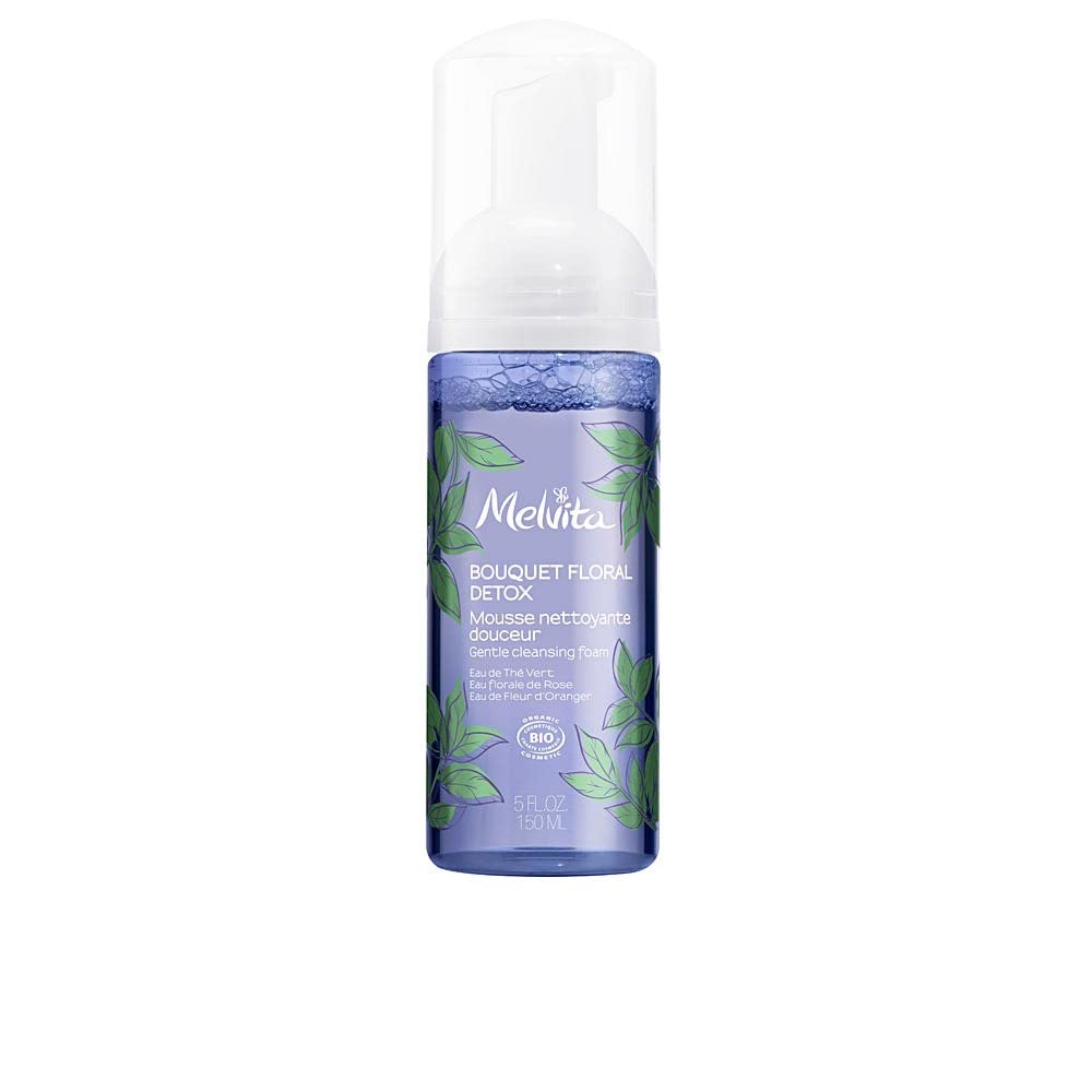 Melvita Mousse Nettoyante Bouquet Floral Detox Bio, Vegan Flacon Pompe, 150 ml