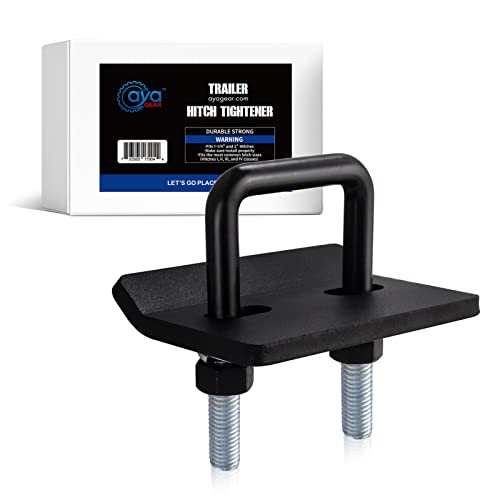 AyA Gear Hitch Tightener, Anti-Rattle Clamp for 1.25 and 2 inch Hitches, Heavy Duty Hitch Stabilizer, with Rubber Isolator and Anti-Rust Double Coating Protective, Black