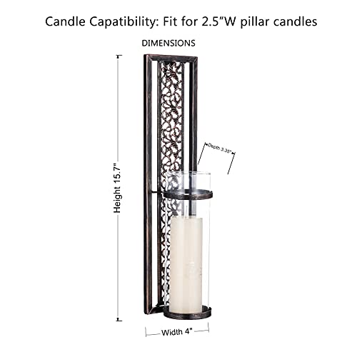 Sujun Wall Sconce Candle Holder – Metal Wall Décor For Living Room, Bathroom, Dining Room Decoration, Set Of 2 Candle Sconce #TOP1
