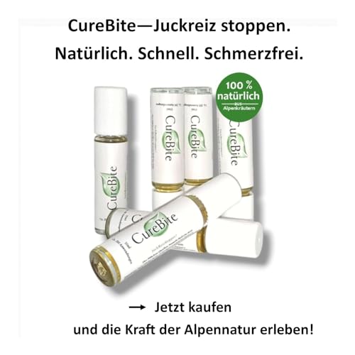 CureBite RollOn lindert schmerzfrei & effektiv Mückenstiche & Juckreiz - 100% pflanzlich aus den Alpen - mit Spitzwegerich & Arnika - 200 Anwendungen - Made in Germany (2)