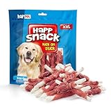 HAPPET Hundegröße – Ente auf einem Rinder-Leder-Stick, 500 g – natürlicher Zahnbeißring – eiweiße, fettarme Leckerbissen zur Unterstützung der Gesundheit von Zähnen und Zahnfleisch