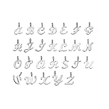 [uxcell] アルファベットレターペンダント A-Z アルファベットビーズ DIY クラフトリストバンド ネックレス ブレスレット パーソナライズド宝石メイキング (シルバー 1セット/156個)