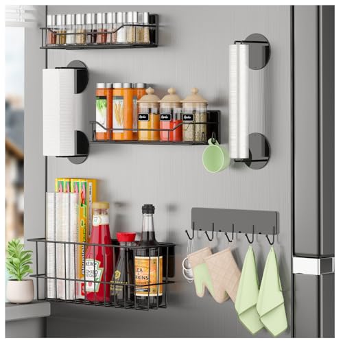 Magnetic Refrigerator Spice & Towel Organizer (6-Pack)
