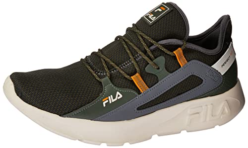 Tênis Fila Perfect Fit, Masculino, Oliva/Bege/Laranja, 40