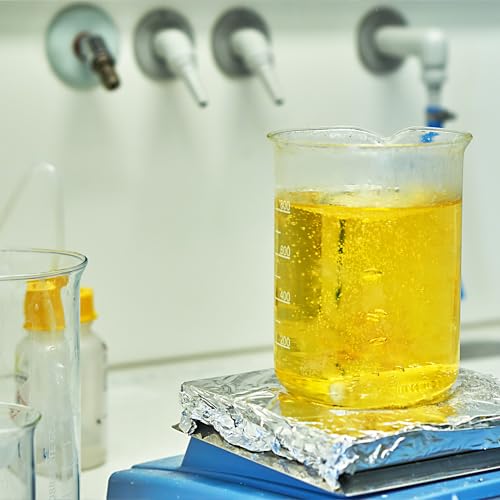 QWORK® Glas Becherglas 25ml 50ml 100ml 200ml, 4er Set Abgestufter Messbecher für Labor Küche