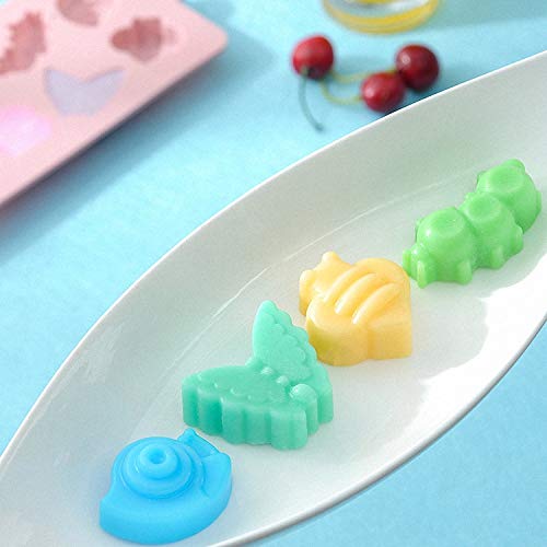 2Pcs 16 Cavity Insect Silicone Molds Butterfly Snail Ladybug Bee Bug Chocolate Candy Mold Insects Crayon Wax Melt Mini Soap Mould Ice Cube Tray (Random Colors) - Image 7