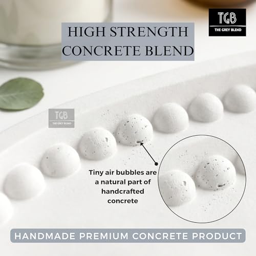 Image of Bathroom Tray for Countertop, White Concrete Organizer for Toiletries & Soap | Minimal Bathroom Sink Tray (20x12 cm)