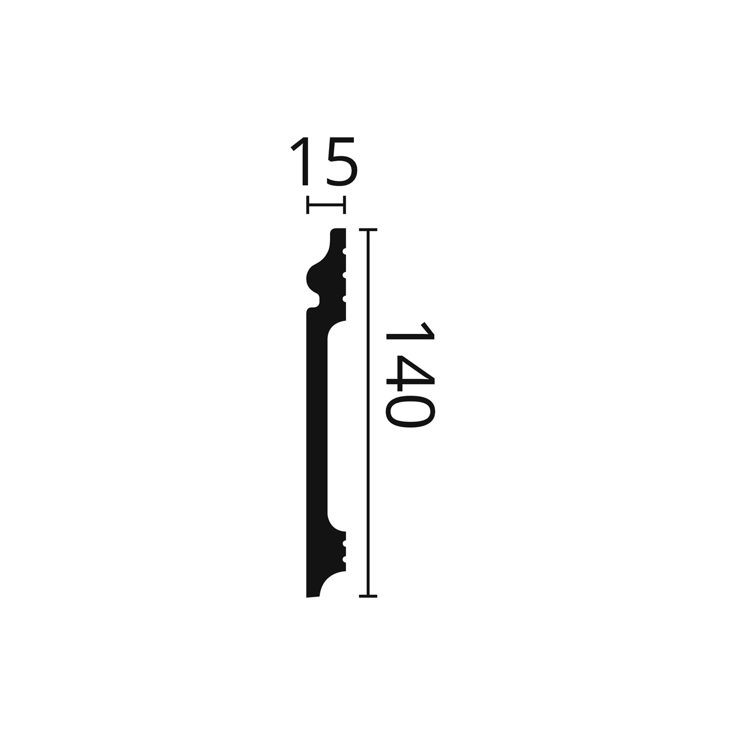 FL14 WALLSTYL Zócalo - 10 piezas (20 m) - 140 x 15 x 2000 mm - NOËL & MARQUET - una marca de NMC - Poliestireno de alta densidad