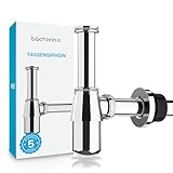 Bächlein Tassensiphon Universal für Waschbecken & Waschtisch (Chrom), Geruchsverschluss mit...