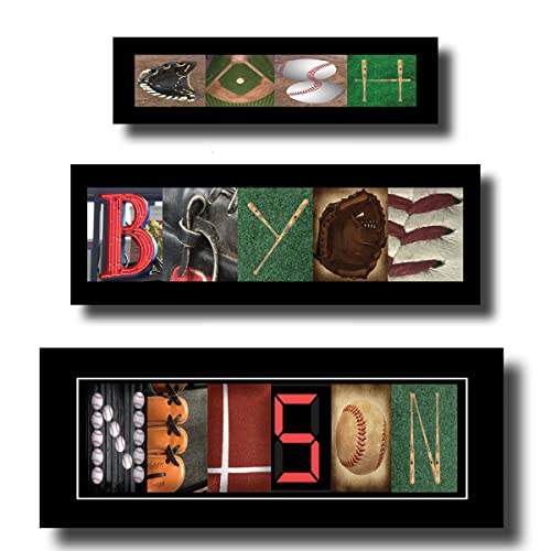 Baseball Personalized Name Letter Art, Sport Room Decor, Team Gifts,