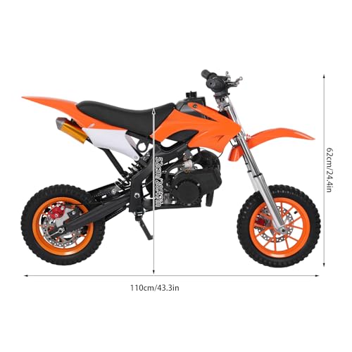 49cc Kinder Dirt Bike, 8 inch Kinder Motorrad mit Scheibenbremsen - Max.50 km/h, für Kinder und Jugendliche im Alter von 6-16 Jahren, Gokart mit Motor, Orange – Bild 7