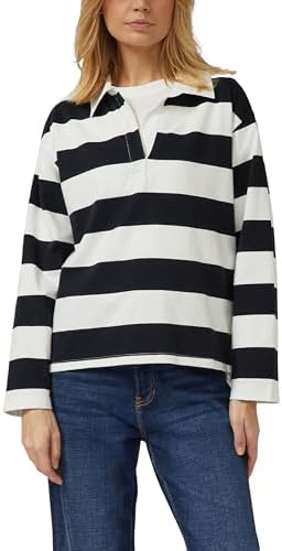 s.Oliver Gestreiftes Baumwoll-Shirt mit Hemdkragen