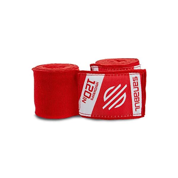 Sanabul-Elastic-120-inch-Handwraps-for-Boxing-Kickboxing-Muay-Thai-MMA Sanabul Elastic 120 Inch Boxing Hand Wraps | The Ultimate Hand Wraps for Boxing Gloves for Men, Women, and Kids | Muay Thai MMA Hand Wraps | Red