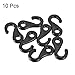 MECCANIXITY Camping Snaps Hooks Plastic Buckles, 6.5mm Hole Clip Accessories for Tent Canopy, Black Pack of 10