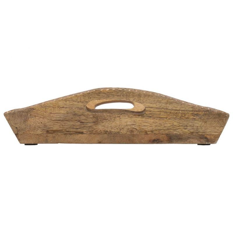 Plateau en bois rustique rectangulaire marron pour décoration salon
