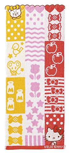 丸眞 フェイスタオル サンリオ ハローキティ 34×80cm シャンブルキティ 綿100% 3005048700
