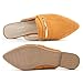 MUSSHOE Mules for Woman Pointed Toe Women's Bukle Mule Flat Slip-on Womens Mules Shoes Casual Fashion Party Work,Tan Suede 8