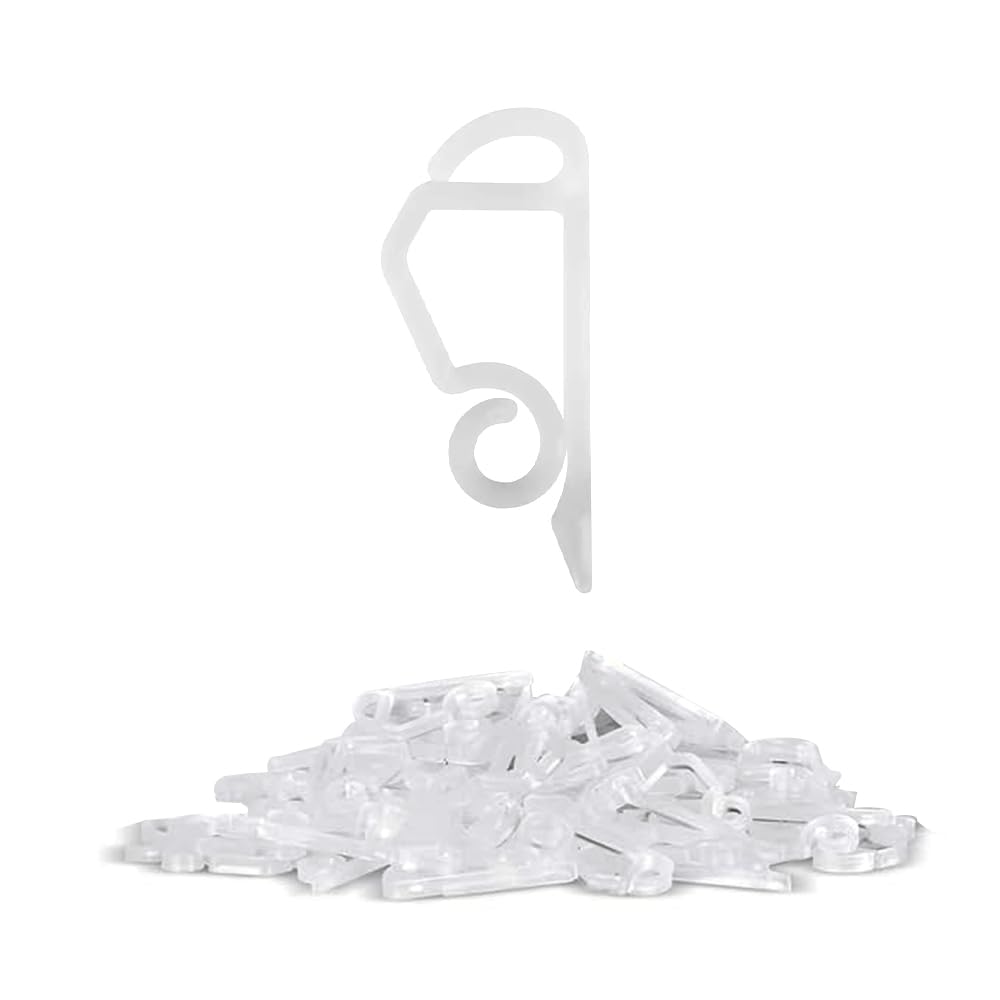Concept4u White 50 Outdoor Light Hooks Clips Christmas Xmas Decoration Home Garden Gutter Hanging Plastic Double Holder Led Fairy By
