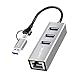 LogiLink UA0440 - USB-C 3.2 Gen 1 Hub zu 5G Ethernet RJ45 Adapter mit zusätzlich 3X USB-A