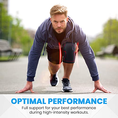 AVIDDA Knee Support Brace 2 Pack - Compression Knee Sleeves for Arthritis, Joint Pain, Ligament Injury, Meniscus Tear, ACL, MCL, Tendonitis, Running, Squats, Sports