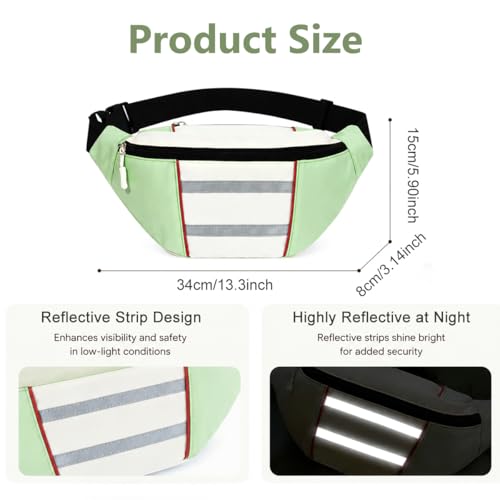 Image of GUSTAVE Waterproof Waist Bag with MultiPocket Storage, Adjustable Strap, Reflective Safety Strips & Headphone Jack for Running, Hiking, Cycling & Travel