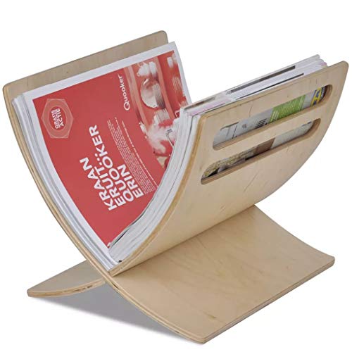 Tidyard Porte-revues design moderne en bois composite naturel/noir/blanc 29,5 x 29,5 x 26,5 cm, porte-revues de table et de bureau, porte-revues sur sol