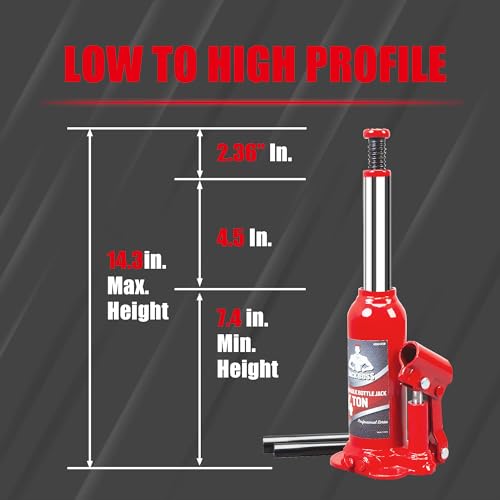 Jack Boss AS90403B Bottle Jack 4 Ton (8,800 Lbs) Welded Hydraulic Car Jack thumb #1