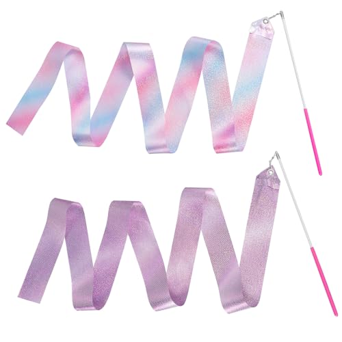 Abeillo 2 Stück Rhythmische Tanzband,2m Pudrige Lila Tanzbänder Kinder,Tanzband Gymnastikband mit Stab,Sportgymnastik Band Mädchen für Künstlerische,Tanzgymnastik(Rosa+Lisa) Abeillo 2 Stück Rhythmische Tanzband,2m Pudrige Lila Tanzbänder Kinder,Tanzband Gymnastikband mit Stab,Sportgymnastik Band Mädchen für Künstlerische,Tanzgymnastik(Rosa+Lisa)