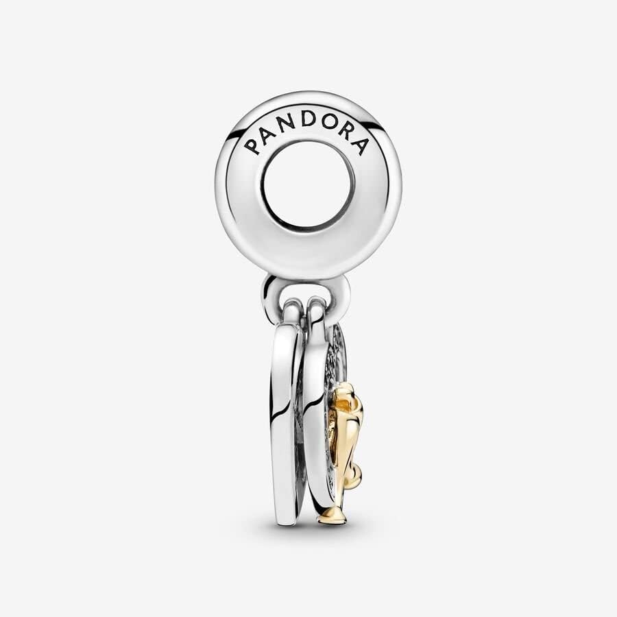 PANDORA Two-Tone Happy Anniversary Dangle Charm - Compatible Moments - Jewelry for Women - Gift for Women - Sterling Silver, Gold & Cubic Zirconia - With Gift Box - Image 5