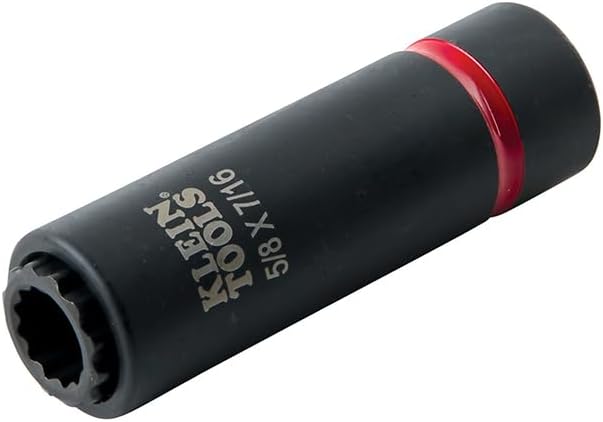 Klein Tools 66012 2-in-1 Impact Socket with 12-Point Deep Sockets, Coaxial Spring Loaded in 5/8- and 7/16-Inch Sizes