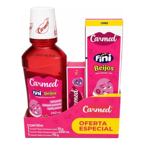 Kit Enxaguante + Gel Dental + Carmed Beijos Kit Enxaguante + Gel Dental + Carmed Beijos