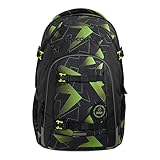 coocazoo Schulrucksack Joker, Lime Flash, schwarz-gelb, ergonomischer & anpassbarer Tornister, höhen- & größenverstellbar, mit Brustgurt & Hüftgurt, leicht & individuell, ab der 3. Klasse