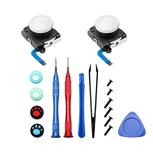 Joy-con Joystick Replacement,Original Replacement Joystick Compatible with Nintendo Switch Joy-con and Switch Lite Repair Tool Kit- 2 Pack (White)